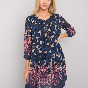 Navy blue dress with animal patterns Sunny OCH BELLA