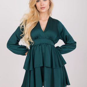 Dark green dress with ruffle Rimini