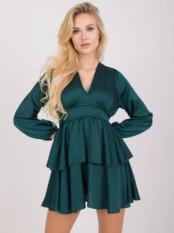 Dark green dress with ruffle Rimini