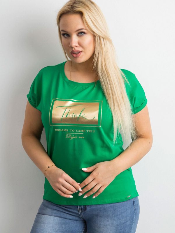 Green T-shirt with plus size print