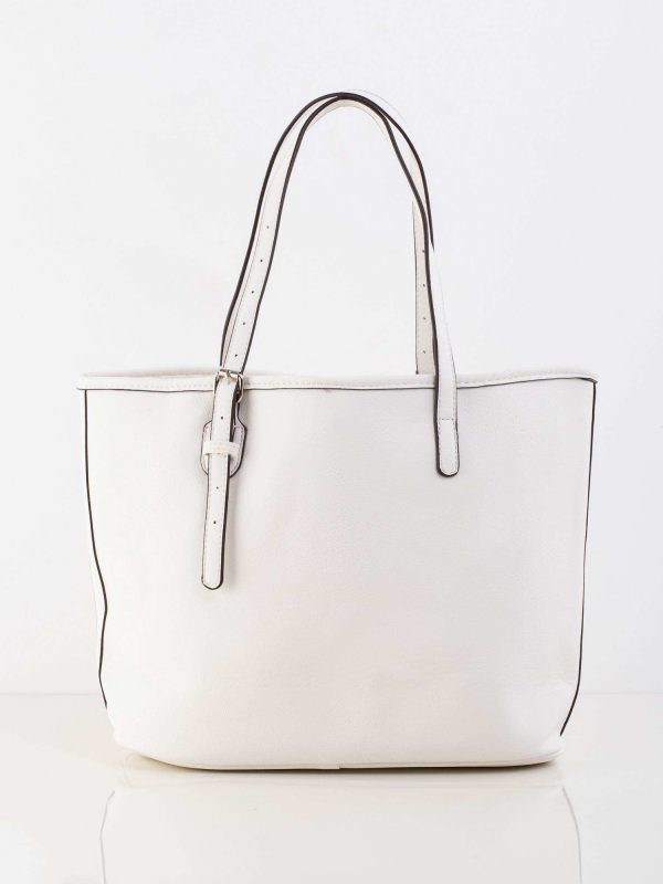 Cream openwork women's bag