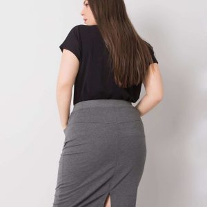 Dark Grey Melange Plus Size Thandie Skirt