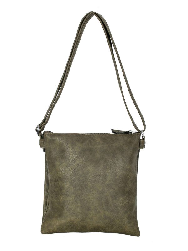 Khaki eco leather handbag