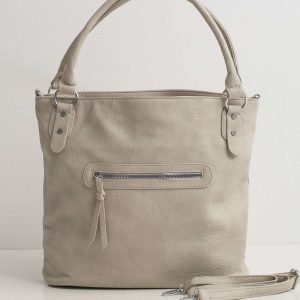 Grey soft bag made of eco leather