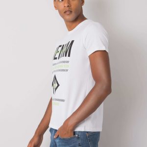 White Men's T-Shirt with Asher Print