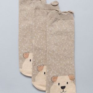 Light beige socks with pets 3-pack