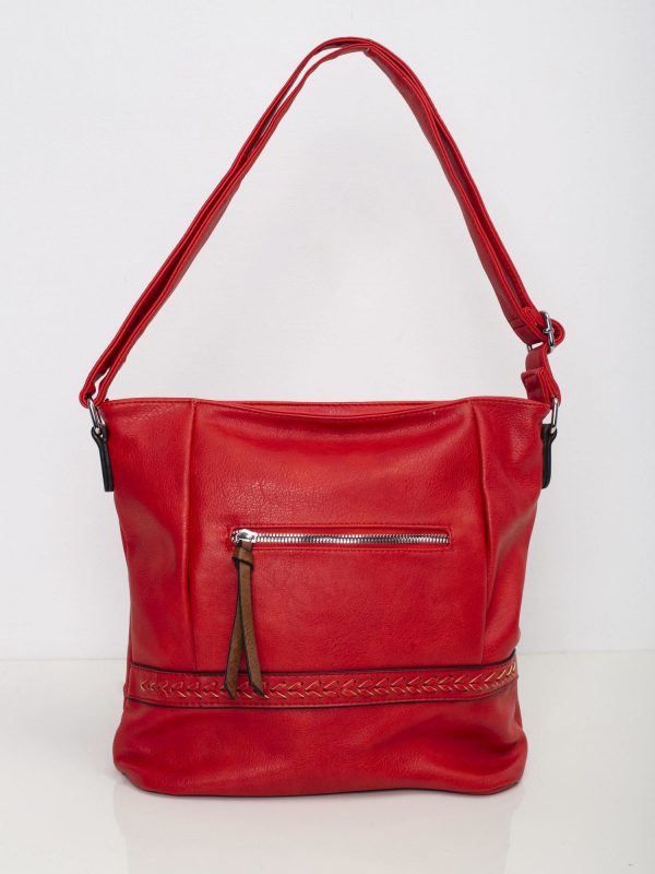 Red bag with braided insert