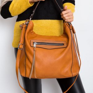 City bag in eco-leather light brown