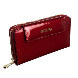 Red lacquered women's wallet BADURA