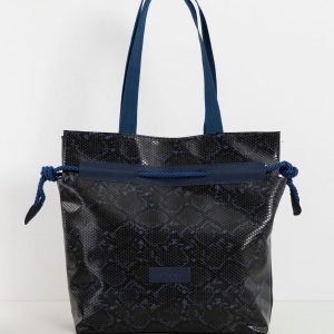 Navy Blue Large Bag with Animal Motif