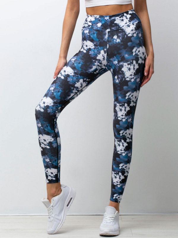 Blue and White Kinetic Leggings