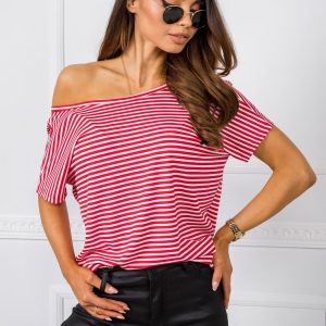 White and red t-shirt Gina RUE PARIS