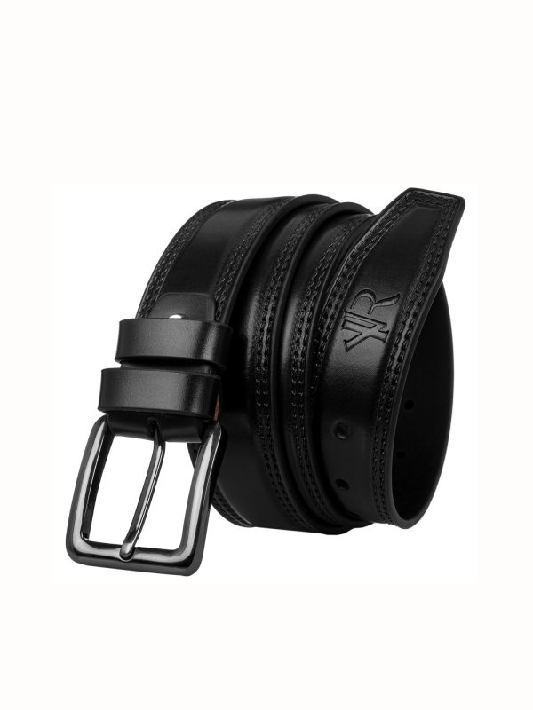 Men's Black Leather Strap With Buckle