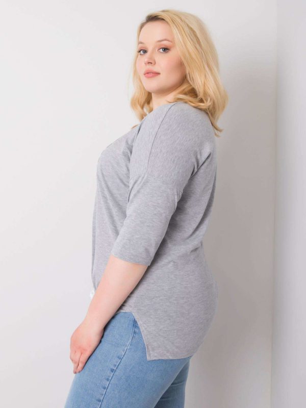 Grey blouse with Greta appliques