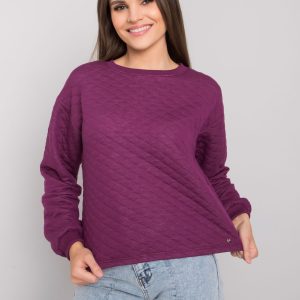 Purple quilted sweatshirt without hood Kerstine