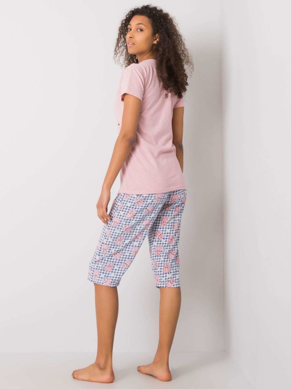 Women's Dirty Pink Cotton Pyjamas