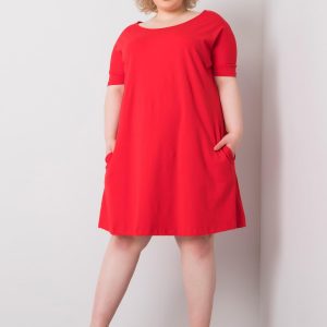 Bellamy Red Plus Size Short Sleeve Dress