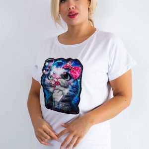 White T-shirt Adorable PLUS SIZE