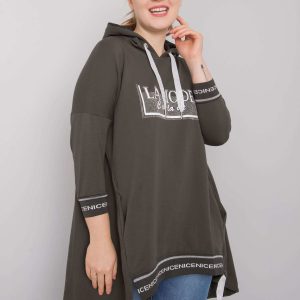 Dark khaki sweatshirt with Belina applique