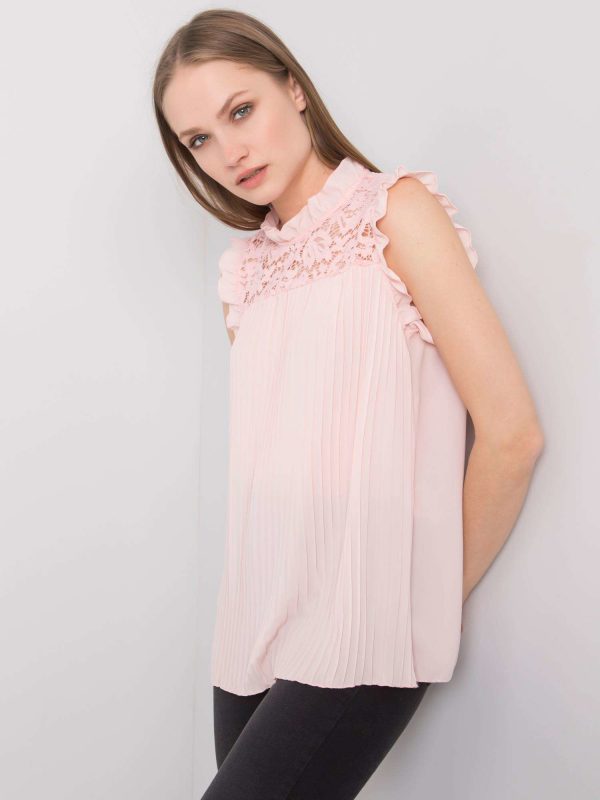 Pink blouse with lace Angelique