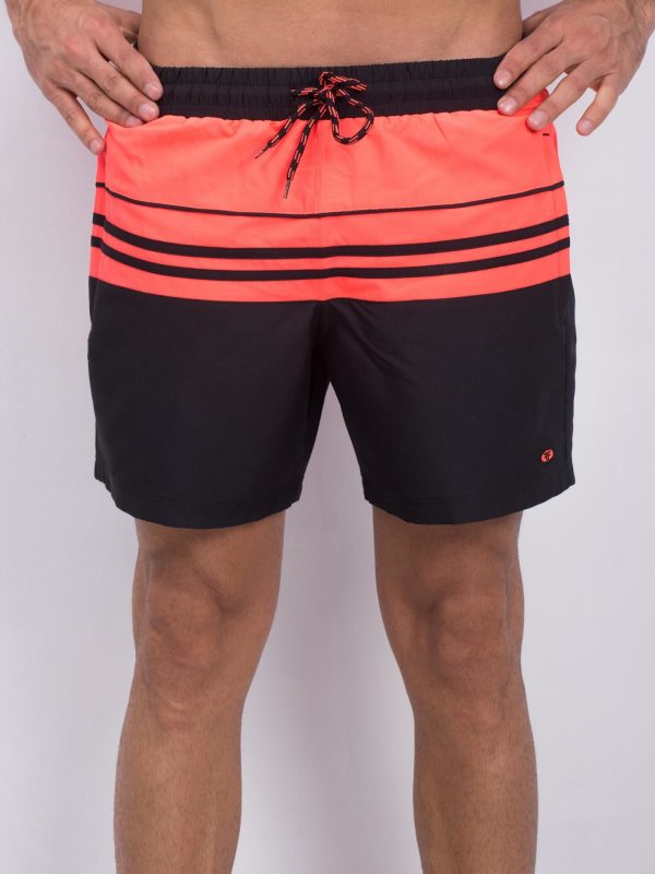 Black and Coral Men's Noise Shorts