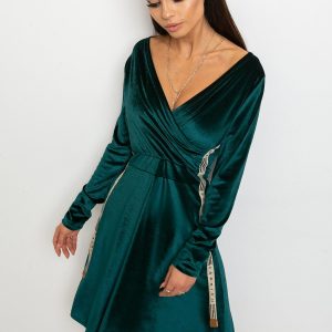 Dark green velvet dress