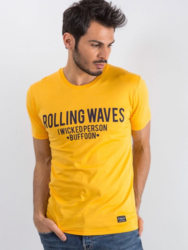 Yellow t-shirt for men Waves