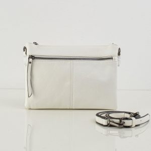 White Eco Leather Olong Handbag