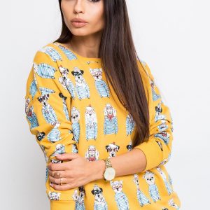 RUE PARIS Mustard Sweatshirt Dogs