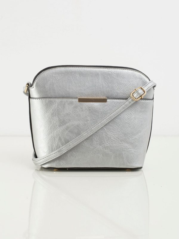 Women's silver handbag made of eco leather