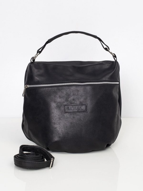 Black Imitation Leather Ladies Handbag