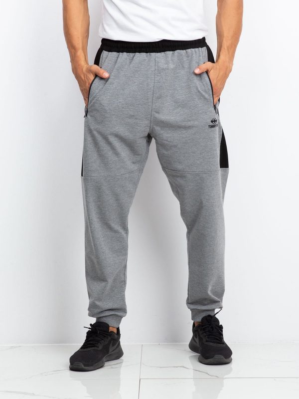 TOMMY LIFE Grey Plus Size Men's Tracksuits