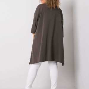 Dark khaki blouse with Marion applique