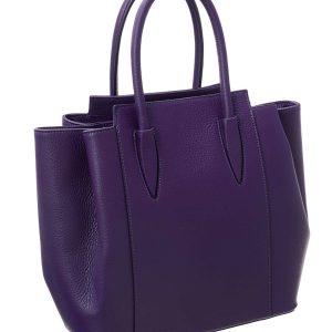 Purple leather bag BADURA