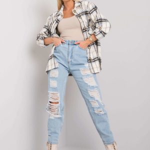 Light blue mom fit jeans with holes Penny RUE PARIS