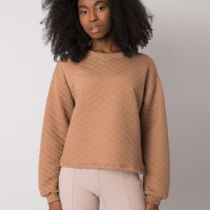 Camel quilted sweatshirt without hood Kerstine