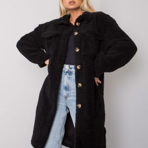 Jolene RUE PARIS Black Long Fur Shirt