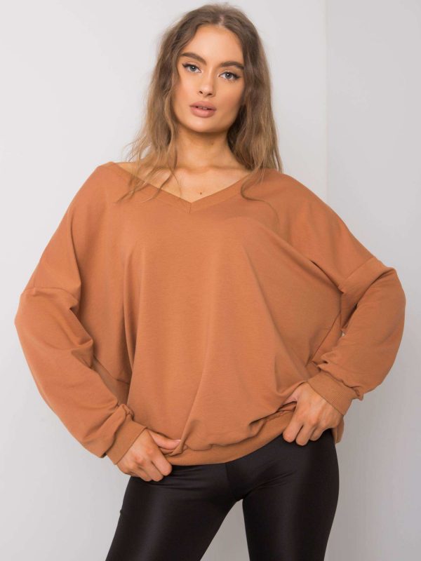 Lilyana light brown hoodless sweatshirt