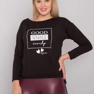 Lillie Black Plus Size Long Sleeve Blouse