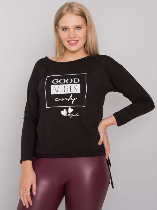 Lillie Black Plus Size Long Sleeve Blouse