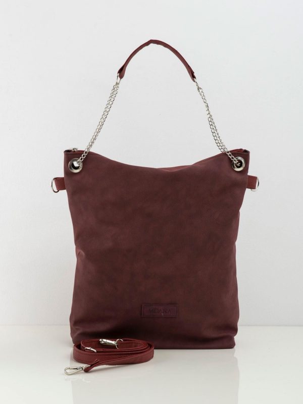 Burgundy eco-leather bag