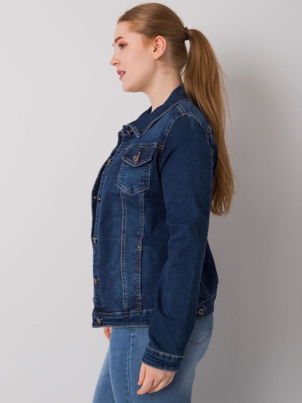 Blue Plus Size Jeans Jacket Elida