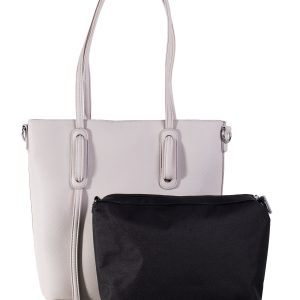 Light Grey Roomy Shoulder Bag with Handles