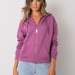 Ilaria Purple Zipper Sweatshirt