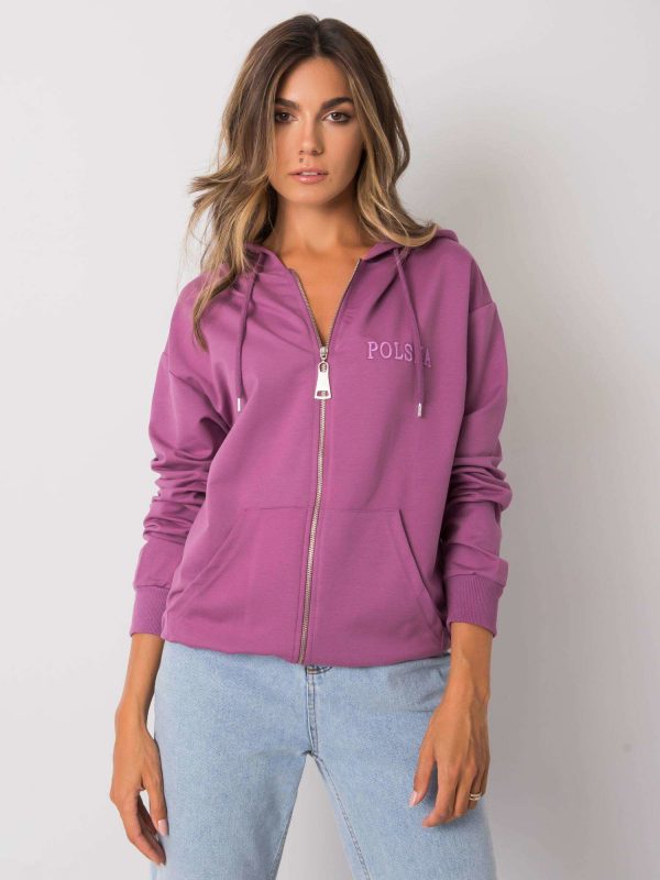 Ilaria Purple Zipper Sweatshirt