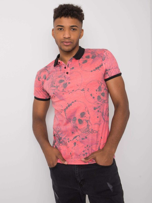 Coral Men's Leo Print Polo Shirt