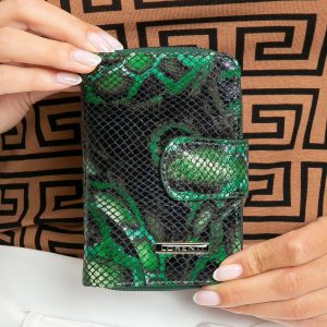 Green Patterns Leather Wallet