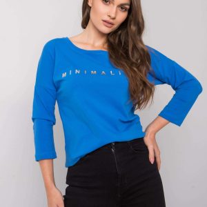 Dark blue cotton blouse with Cantrice inscription