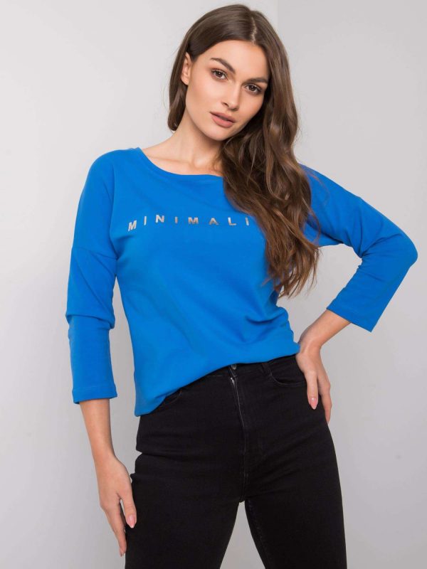 Dark blue cotton blouse with Cantrice inscription