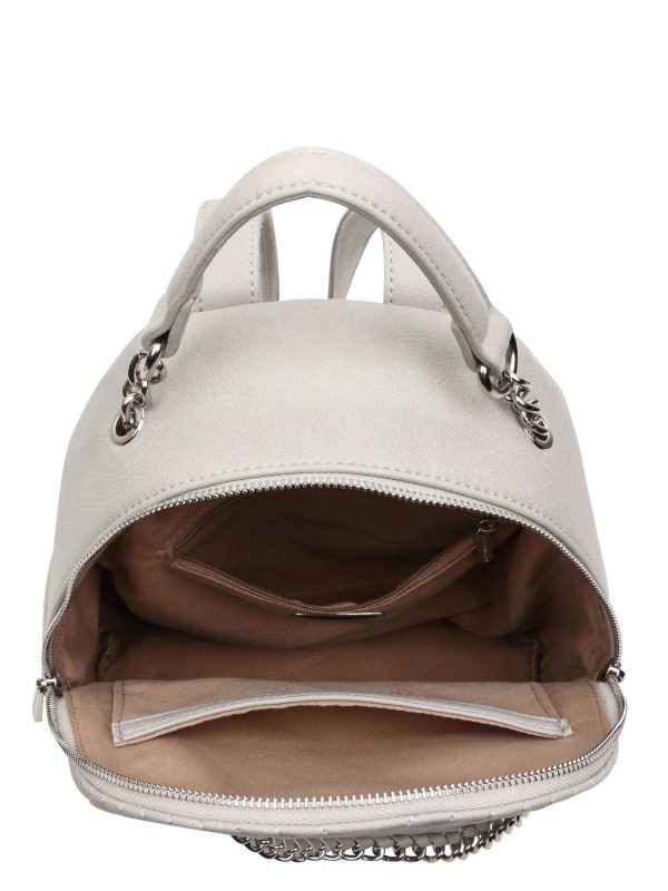 Beige women's backpack with stitching